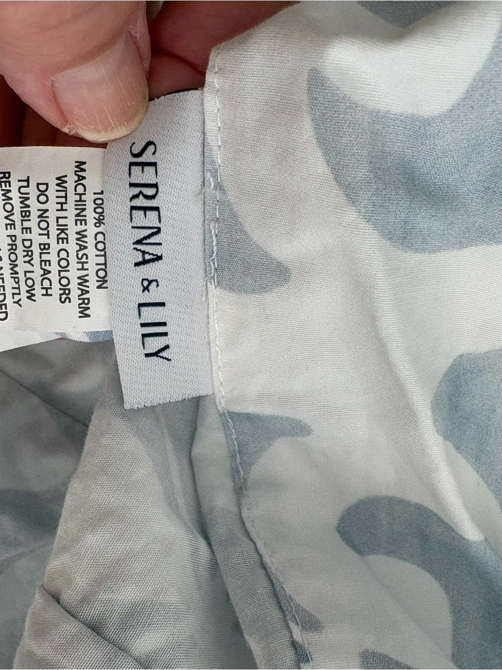Serena & Lily Wentworth Percale Duvet Cover in Light Blue and White